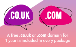 A free domain name for 1 year is included in every package